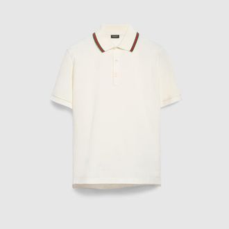 Gucci Cotton Jersey Piquet Polo Shirt, Size XXXL, White, Ready-to-wear