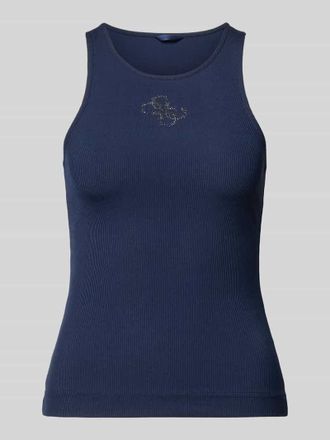 Guess Tanktop in Ripp-Optik mit Logo in Marine, Gr&ouml;&szlig;e XL