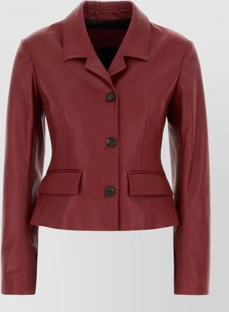 Ferragamo leather single-breasted coat