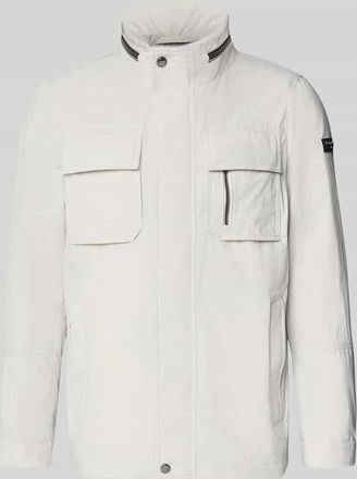 Bugatti Regular Fit Jacke mit Stehkragen in Kitt, Gr&ouml;&szlig;e 26