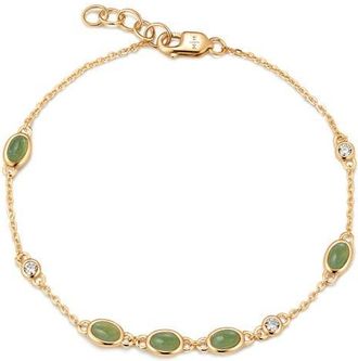 Made by Mary Aura Station Bracelet in Gold Vermeil/green at Nordstrom, Size 6