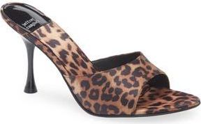 Jeffrey Campbell Agent Slide Sandal in Beige Black Cheetah Satin at Nordstrom Rack, Size 5