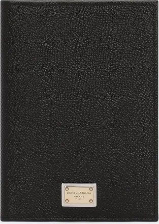 Dolce & Gabbana Dauphine Calfskin Passport Holder With Plate - Woman Wallets And Small Leather Goods Black Leather Onesize