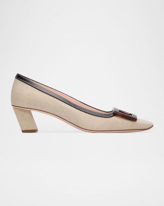 Roger Vivier 45mm Belle Vivier Turtle Linen Pumps