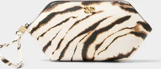 Ganni Bou zebra print zippered cosmetics case