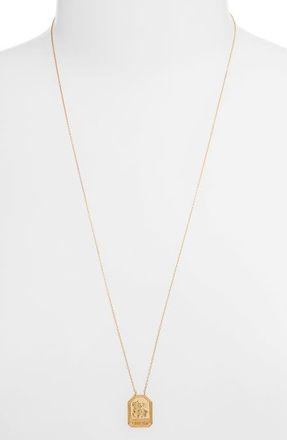 Jennifer Zeuner Kiana Zodiac Pendant Necklace in Capricorn Gold at Nordstrom