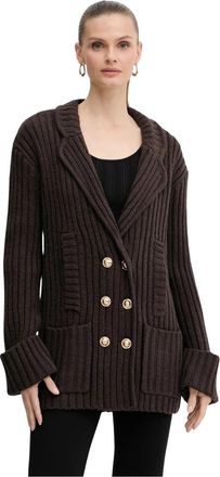 Silvian Heach Durmaz Cardigan - Dames - Vesten - Bruin - XL - Wol - Truien & Vesten