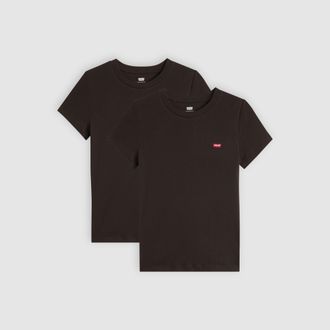 Levi's Perfect V Neck Tee (2 Pack) - Womens - XL - Black