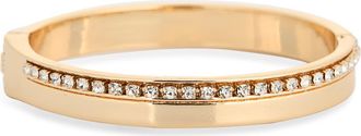 Nordstrom Rack Cubic Zirconia Edge Bangle Bracelet in Clear- Gold at Nordstrom Rack