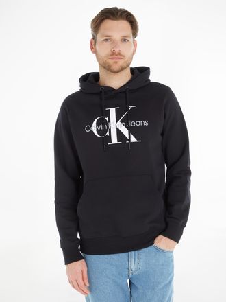 Calvin Klein Jeans Kapuzensweatshirt CALVIN KLEIN JEANS CORE MONOGRAM HOODIE, Herren, Gr. XXXL (58), schwarz (ck schwarz), Sweatware, Obermaterial: 100% Baumwolle, unifa