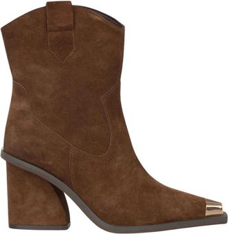 Alma En Pena Bootie metallic detail textuur - Dames - Cowboylaarzen - Bruin - 41 EU - Schoenen