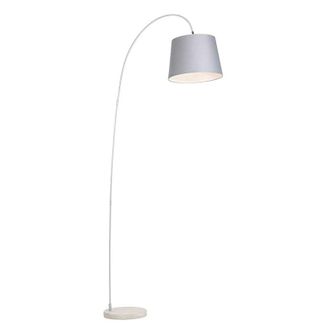 QAZQA Modern Arc Lamp with Grey Lampshade - Bend