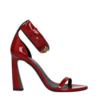 Versace Red Leather Stiletto Heel Womens Sandals