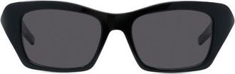 Givenchy 4G Liquid 54mm Rectangular Sunglasses in Shiny Black /Smoke at Nordstrom