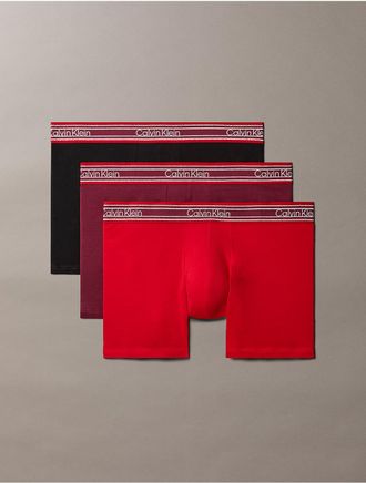 Calvin Klein Mens Icon Cotton Stretch Stripe 3-Pack Trunk - Multi - XL