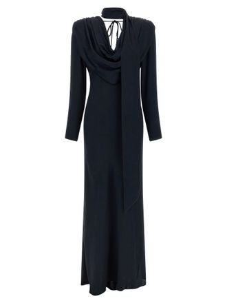 Rotate Satin Maxi Drapy Dress