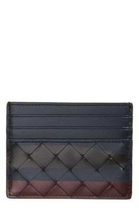 Bottega Veneta Intrecciato Leather Card Case in 4328 Midnight at Nordstrom
