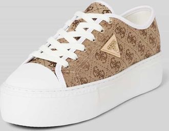 Guess Sneaker mit Allover-Logo-Print Modell Joe in Beige, Gr&ouml;&szlig;e 39