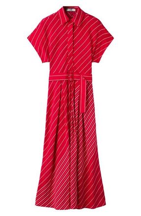 Mango Stripe Midi Dress in Red at Nordstrom, Size 2