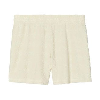 Tory Burch Shorts met elastische tailleband - Dames - Korte Broeken - Beige - S - Katoen - Korte Broeken