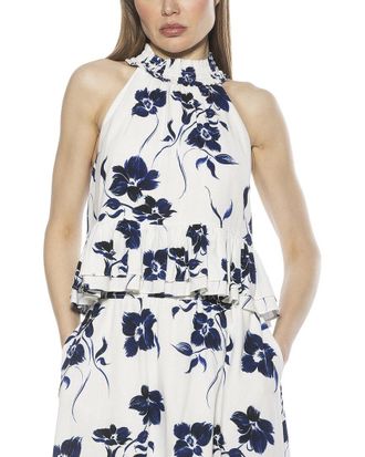 Alexia Admor Roth Linen-Blend Top