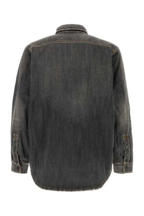 Balenciaga Mens Demin Jacket Dark Grey Camicie