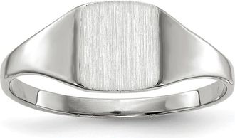 Diamond2Deal 14k White Gold Closed Back Signet Ring