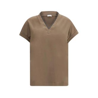 Brunello Cucinelli Dames, Tops, Bruin, Maat: XS Katoen