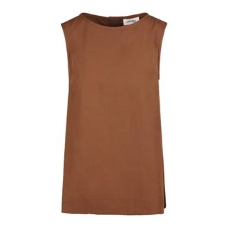 ottod'Ame Tunics, female, Brown, Size: 2XS Back-buttoned Top