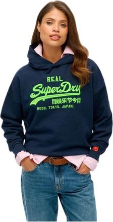 Superdry Donna, Felpe, Blu, S, new