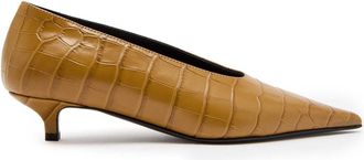 Toteme 35 Crocodile-effect Leather Pumps - Camel