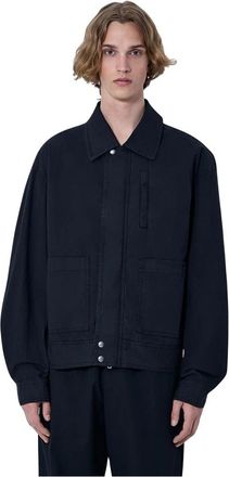 Dries Van Noten Katoenen jas met drukknoopsluiting - Heren - Bomber jackets - Zwart - L - Katoen - Jassen