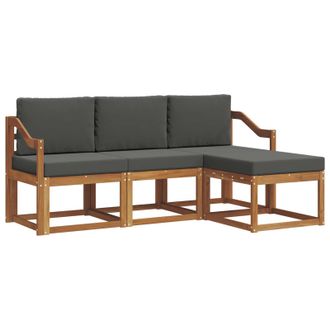 vidaXL Conjunto De Sof&aacute;s De Exterior 4 Pcs Natural Y Antracita Vidaxl
