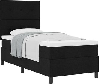 vidaXL Box Spring Bed with Mattress Black 80 x 200 cm Fabric Vidaxl