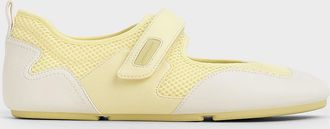 Charles & Keith Mesh Contrast-Panel Mary Jane Sneakers
