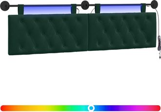 vidaXL Cabecero Colgante Verde Oscuro Terciopelo Vidaxl