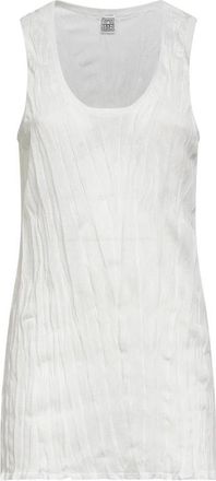 Toteme Ribgebreide Top met Scoop-hals - Dames - Tops zonder mouwen - Wit - XS - Polyester - Tops