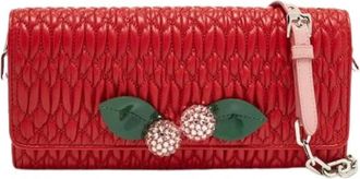 Miu Miu Pre-owned Leren Clutch - Dames - Vintage Clutch - Rood - ONE Size - Leer - Vintage