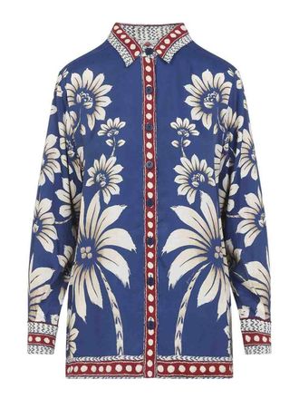 Farm Rio Luna Blue Shirt