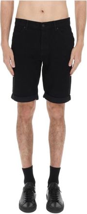 HUGO BOSS Logo T-shirt - Heren - Denim shorts - Zwart - W31 - Katoen - Korte Broeken