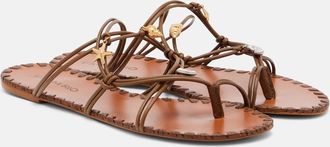 Farm Rio Embellished leather sandals