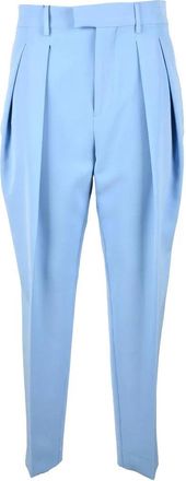 Berwich Tailored Light Blue Trousers with Pleated Front and Precision Fit