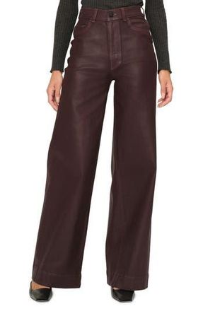 DL1961 Hepburn Wide Leg High Rise Coated Jeans in Mulberry at Nordstrom Rack, Size 33