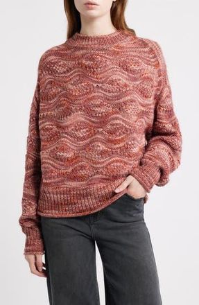 Treasure & Bond Space Dye Novelty Stitch Sweater in Red Melange at Nordstrom Rack, Size Xx-Large