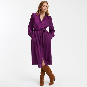 La Redoute Collections Jurk met riem en lange mouwen