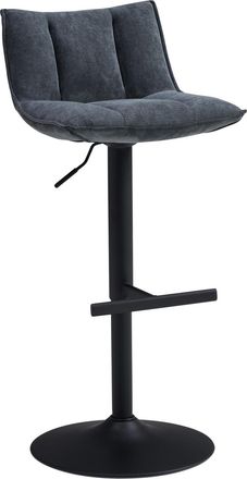 MID.YOU Mid.you Barhocker, Grau, Schwarz, Metall, Textil, rund, 46x87-108x52 cm, Sitzfl&auml;che 360&deg; drehbar, Esszimmer, Barm&ouml;bel, Barhocker