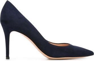Gianvito Rossi 85 Pumps met puntige neus - Dames - Pumps - Blauw - 37 1/2 EU - Leer - Schoenen