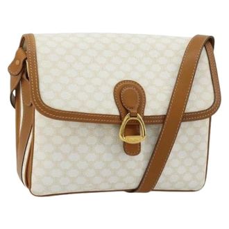 Celine Pre-owned Cross Body Bags, female, White, Size: ONE SIZE Pre-owned Vintage Shoulder Bag