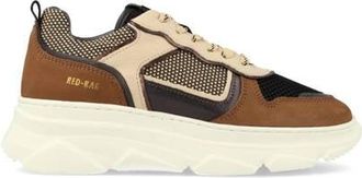 Red-Rag chunky su&egrave;de sneakers cognac/beige/zwart
