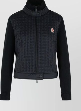 Moncler padded cardigan with high collar and cuffs